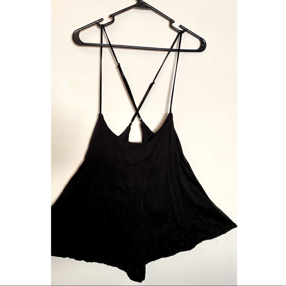 Black Forever 21 Suspender High Waist Shorts